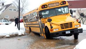 school bus pothole